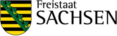 Wappen des Freistaat Sachsen mit Schriftzug