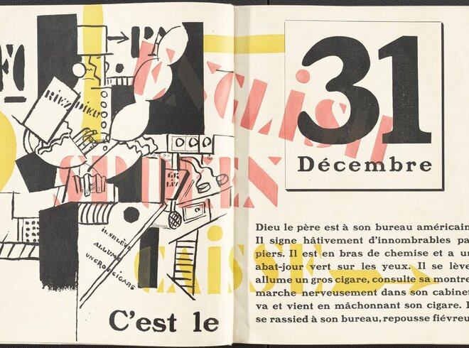 Fernand Léger, Farbschablonendruck aus: Blaise Cendrars, La Fin du monde filmée par l'ange de N.-D., Paris: Sirène, 1919 