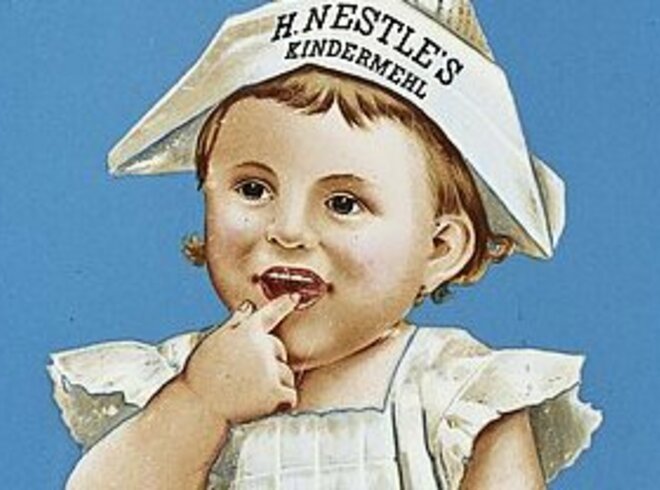 Historisches Reklameschild von Nestlé, Foto: Esther Hoyer