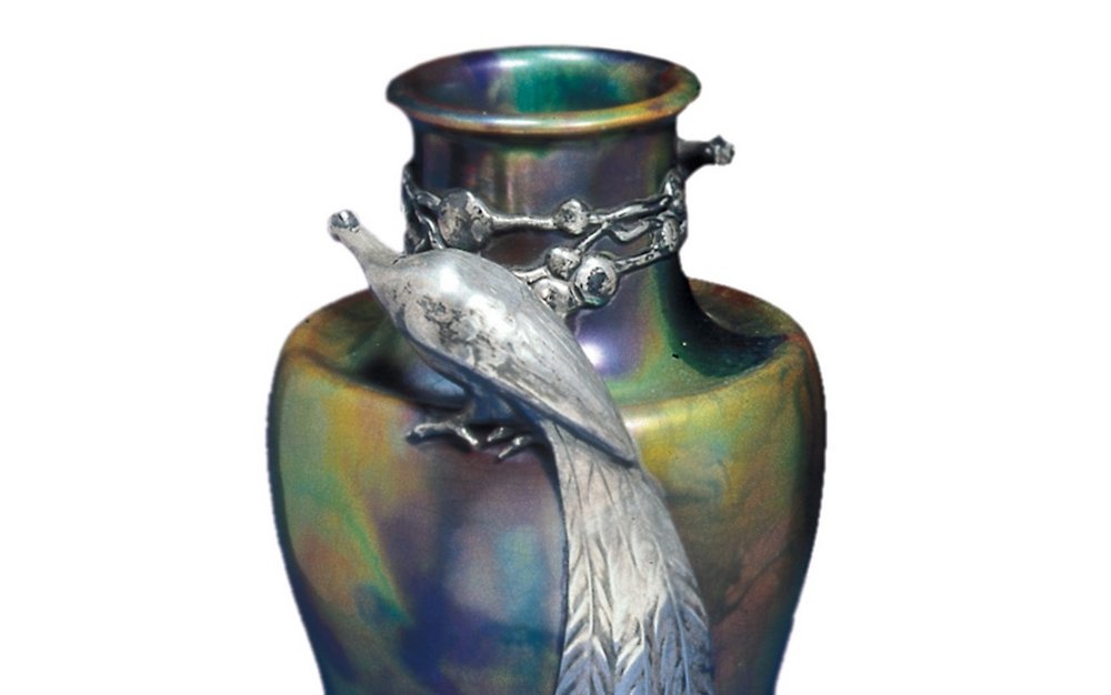 Entwerfer unbekannt: Vase der „Kunstgewerblichen Metallwarenfabrik Orion“, 1904/1905. Foto: Jürgen Musolf