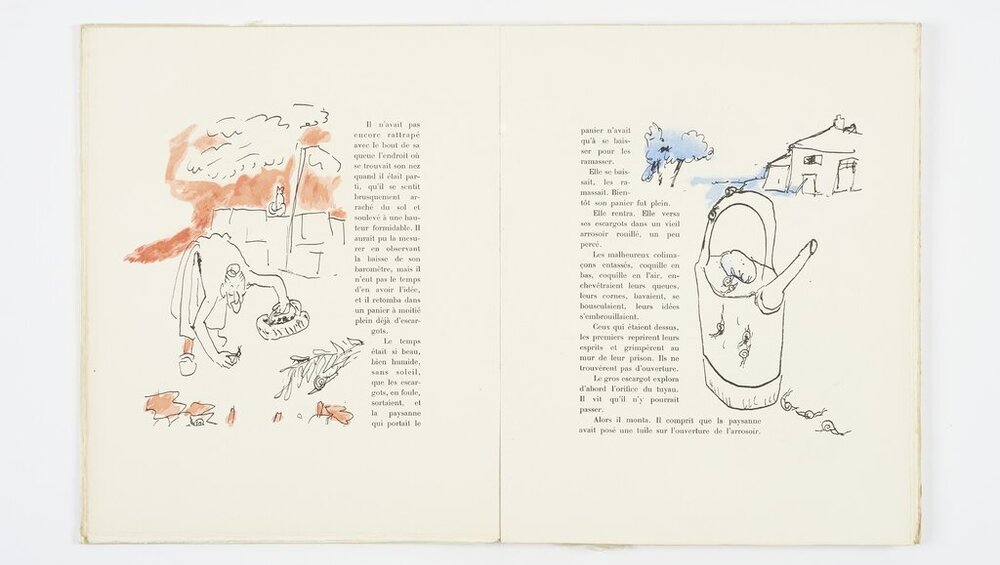 Pierre Bonnard, kolorierte Lithografie aus: Léopold Chauveau, Les Histoires de Petit Renaud, Paris: Gallimard, 1926; Foto: GRASSI Museum für Angewandte Kunst Leipzig