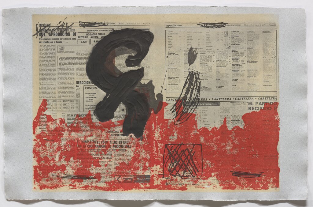 Antoni Tàpies, Aquatinta aus: Octavio Paz, Petrificada Petrificante, Paris: Maeght 1978; Foto: GRASSI Museum für Angewandte Kunst Leipzig