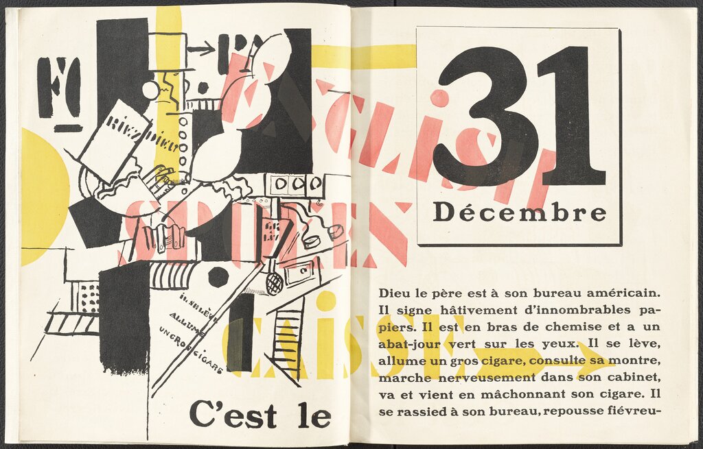 Fernand Léger, Farbschablonendruck aus: Blaise Cendrars, La Fin du monde filmée par l'ange de N.-D., Paris: Sirène, 1919 