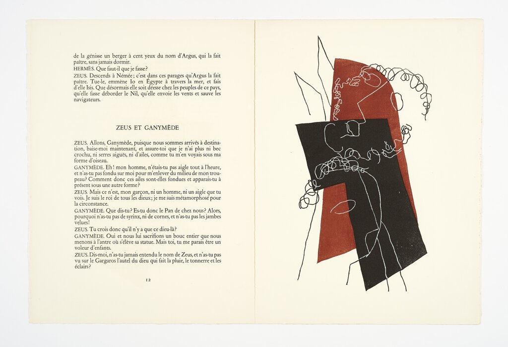 Henri Laurens, Farbholzstich aus: Lucien de Samosate, Dialogues, Paris: Tériade, 1951 © VG Bild-Kunst, Bonn 2023; Foto: GRASSI Museum für Angewandte Kunst Leipzig