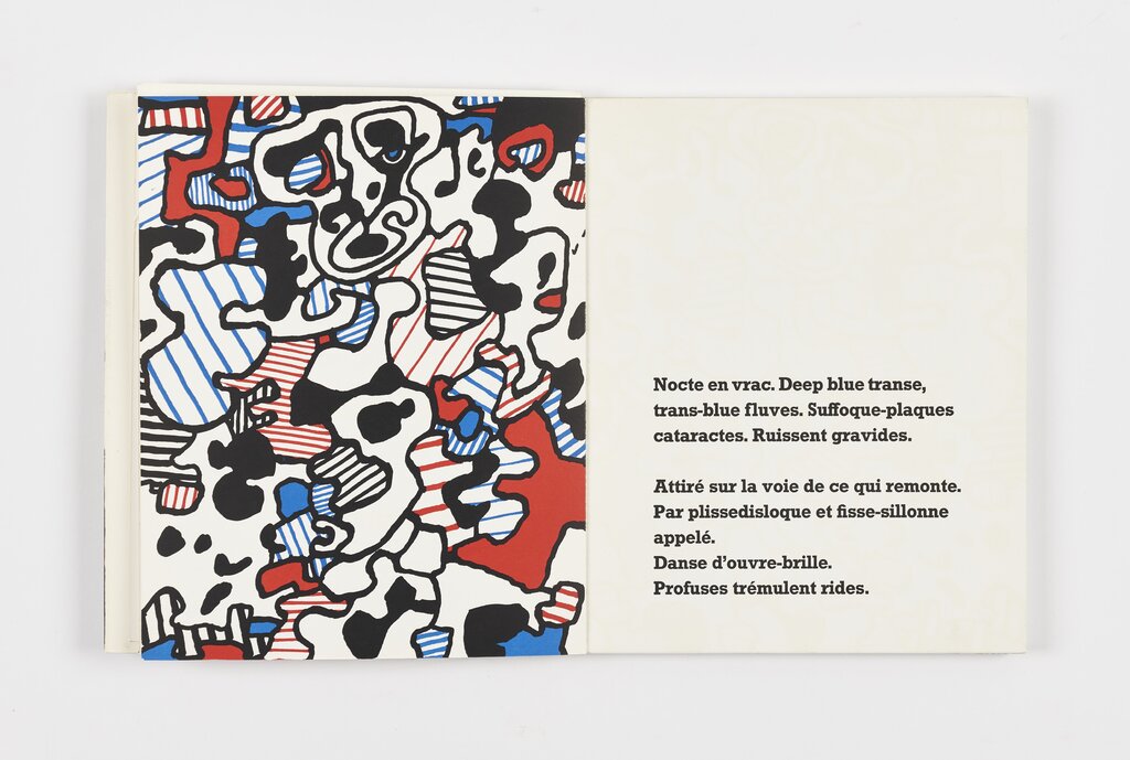Jean Dubuffet, Doppelseite aus: Max Loreaux, Cerceaux `sorcellent, Paris: Bucher, 1967 © VG Bild-Kunst, Bonn 2023; Foto: GRASSI Museum für Angewandte Kunst Leipzig