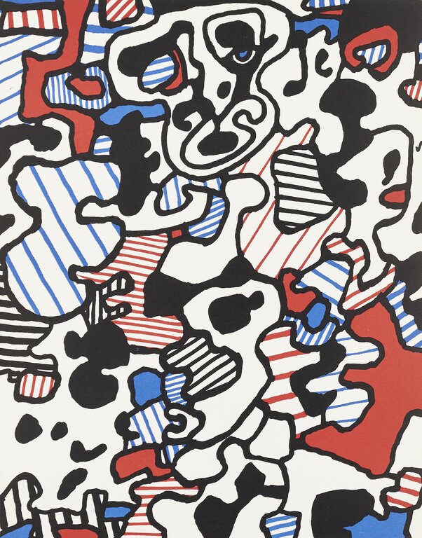 Jean Dubuffet, Seite aus: Max Loreaux, Cerceaux `sorcellent, Paris: Bucher, 1967 © VG Bild-Kunst, Bonn 2023; Foto: GRASSI Museum für Angewandte Kunst Leipzig